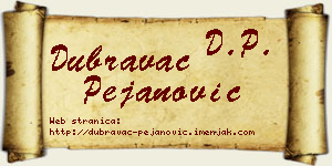 Dubravac Pejanović vizit kartica